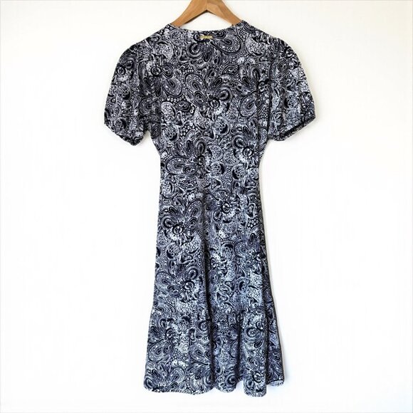NWT Michael Kors Faux Wrap Midnight Blue Paisley Mini Dress Womens Size XS - Picture 15 of 15